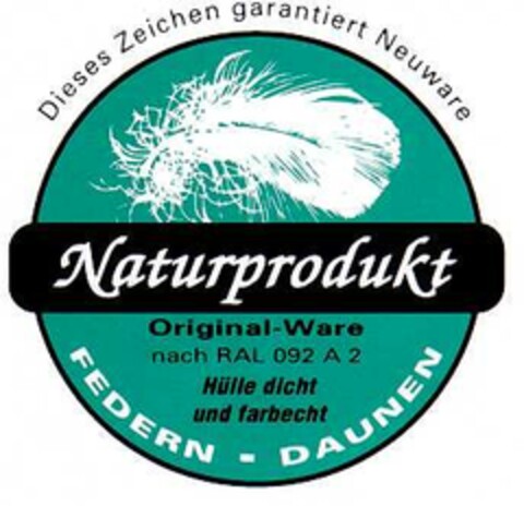 Naturprodukt FEDERN - DAUNEN Logo (DPMA, 20.08.1996)