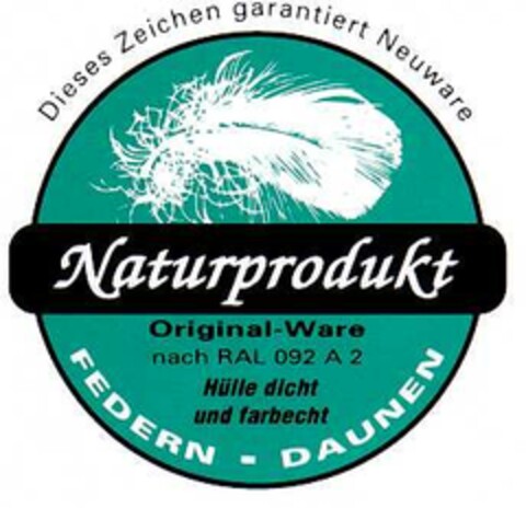 Naturprodukt FEDERN - DAUNEN Logo (DPMA, 08/20/1996)