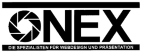 ONEX DIE SPEZIALISTEN FÜR WEBDESIGN UND PRÄSENTATION Logo (DPMA, 21.07.1997)