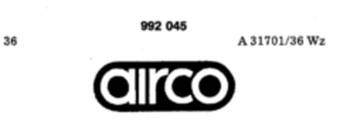 airco Logo (DPMA, 02.04.1979)