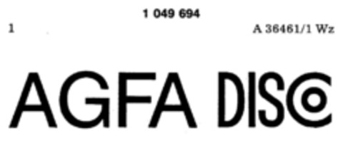 AGFA DISCO Logo (DPMA, 22.12.1982)