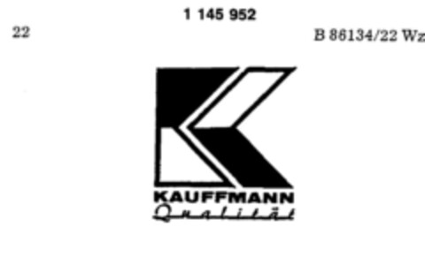 K KAUFFMANN Qualität Logo (DPMA, 07.12.1988)