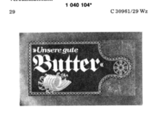 "Unsere gute Butter" Logo (DPMA, 20.02.1982)