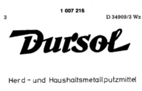 Dursol Herd- und Hausmetallputzmittel Logo (DPMA, 02/01/1980)