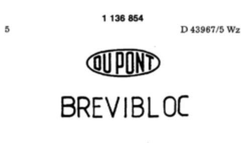 DU PONT BREVIBLOC Logo (DPMA, 10.11.1987)