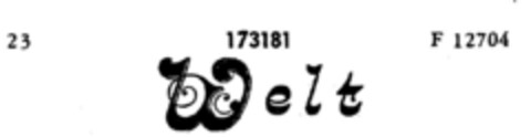Welt Logo (DPMA, 07.01.1913)