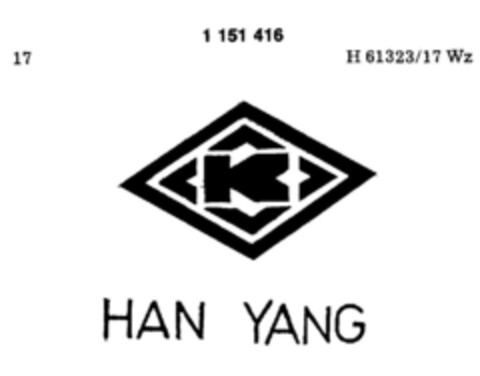 K HAN YANG Logo (DPMA, 03/28/1989)