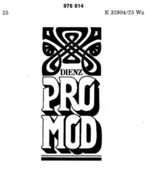 DIENZ PRO MOD Logo (DPMA, 14.03.1972)