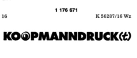 KOOPMANNDRUCK(t) Logo (DPMA, 05/30/1990)