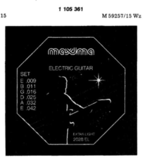 MAXIMA GOLD STRINGS Logo (DPMA, 09/30/1986)