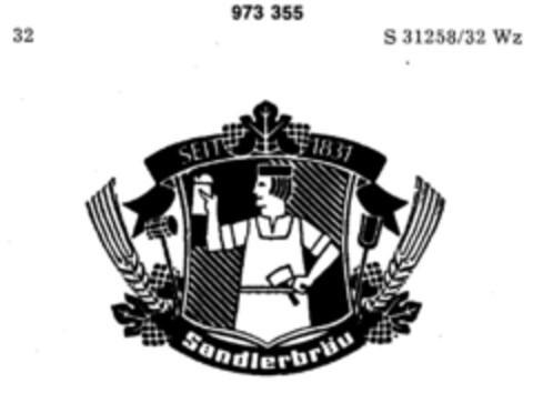 Sandlerbräu (SEIT 1831) Logo (DPMA, 08/25/1977)