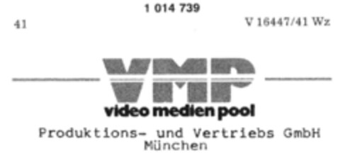 VMP video medien pool Produktions- und Vertriebs GmbH München Logo (DPMA, 28.03.1979)