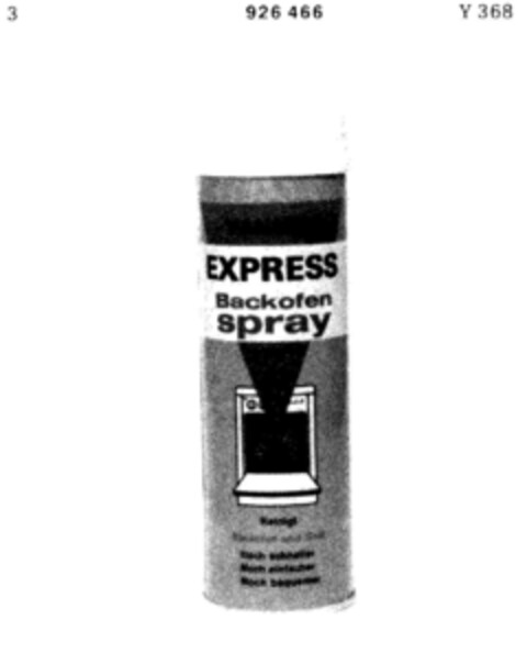 YANKEE EXPRESS Backofen spray Logo (DPMA, 13.02.1974)