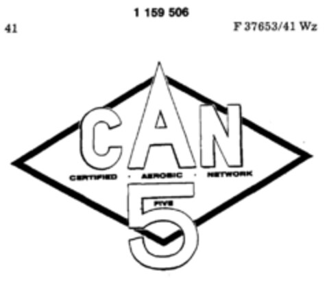 CAN 5 CERTIFIED AEROBIC NETWORK FIVE Logo (DPMA, 24.06.1989)