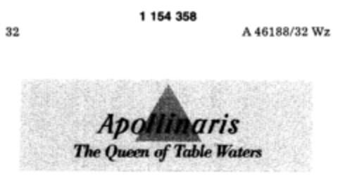 Apollinaris The Queen of Table Waters Logo (DPMA, 10.04.1989)