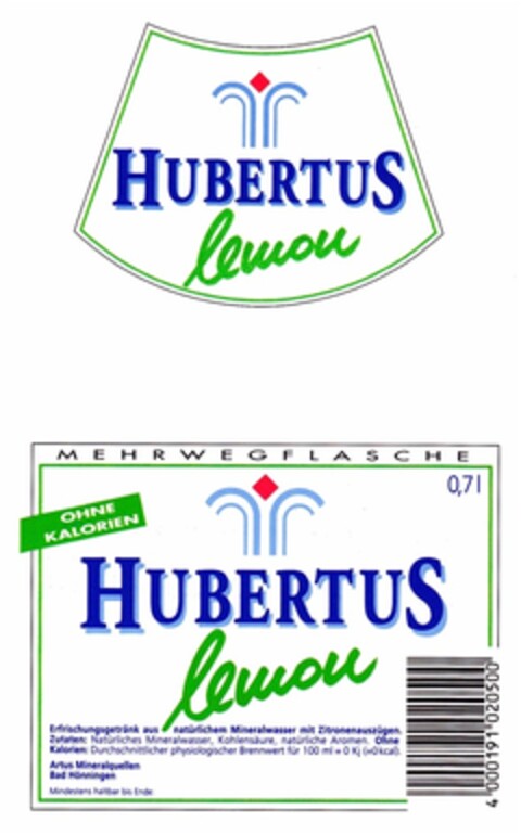 HUBERTUS lemon Logo (DPMA, 12.03.1993)