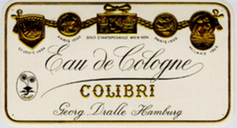 Eau de Cologne COLIBRI Georg Dralle Hamburg Logo (DPMA, 25.06.1960)