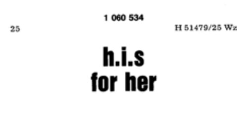 h.i.s for her Logo (DPMA, 27.06.1983)