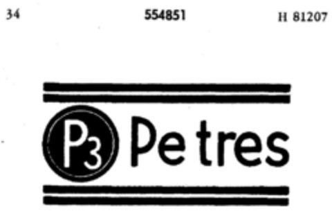 P3 Pe tres Logo (DPMA, 05/12/1941)