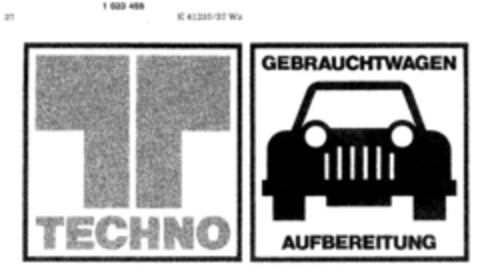 TECHNO GEBRAUCHTWAGEN AUFBEREITUNG Logo (DPMA, 08/31/1979)