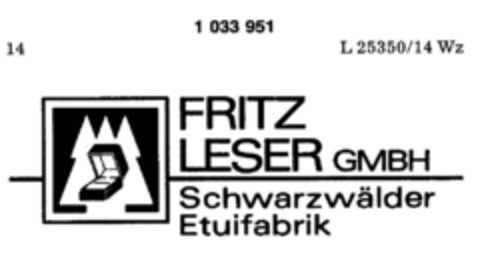 FRITZ LESER GMBH Schwarzwälder Etuifabrik Logo (DPMA, 11/04/1981)