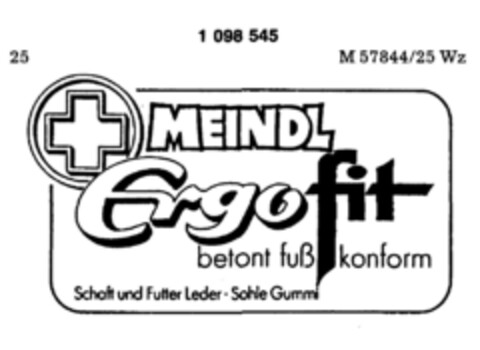 MEINDL Ergo fit betont fuß konform Logo (DPMA, 21.02.1986)