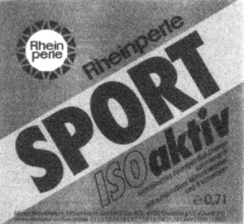 RHEINPERLE SPORT ISOAKTIV Logo (DPMA, 02.07.1990)