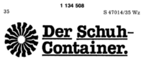 Der Schuh-Container Logo (DPMA, 26.07.1988)