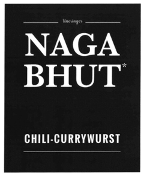 Uneringer NAGA BHUT* CHILI-CURRYWURST Logo (DPMA, 29.07.2017)