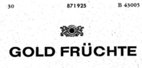 GOLD FRÜCHTE Logo (DPMA, 08.09.1969)