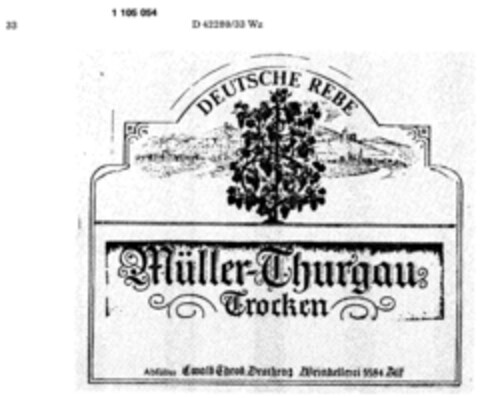 Müller-Thurgau Trocken DEUTSCHE REBE Logo (DPMA, 21.06.1986)