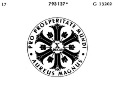 AUREUS MAGNUS PRO PROSPERITATE MUNDI Logo (DPMA, 02/24/1964)