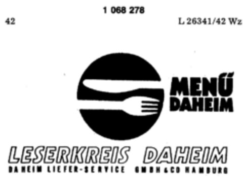 MENÜ DAHEIM LESERKREIS DAHEIM Logo (DPMA, 22.03.1983)