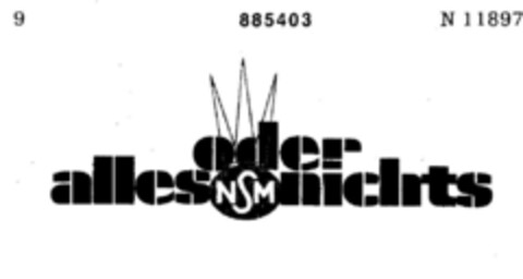 alles oder nichts NSM Logo (DPMA, 17.01.1970)