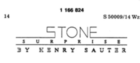 STONE SURPRISE BY HENRY SAUTER Logo (DPMA, 12.03.1990)