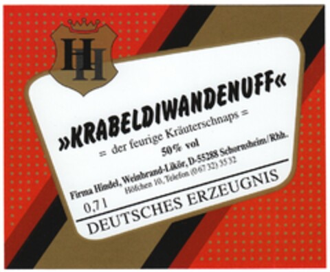 KRABELDIWANDENUFF = der feurige Kräuterschnaps = Logo (DPMA, 05/19/2012)