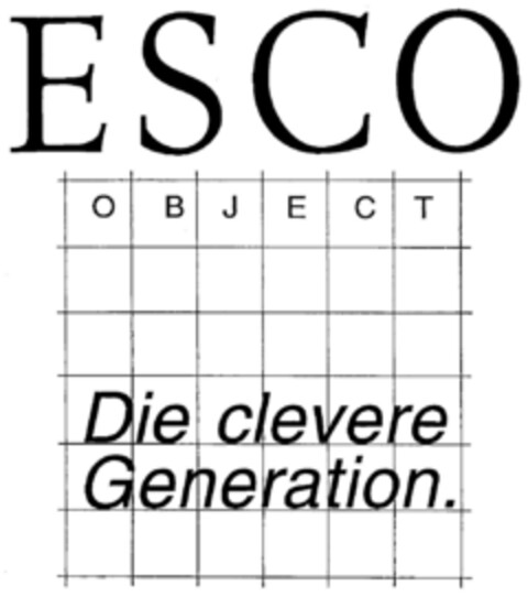 ESCO OBJECT Die clevere Generation. Logo (DPMA, 08.11.1995)