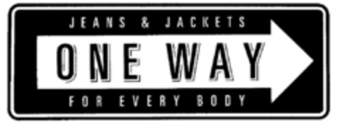 JEANS & JACKETS ONE WAY FOR EVERY BODY Logo (DPMA, 20.11.1997)