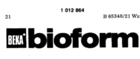 BEKA bioform Logo (DPMA, 17.03.1980)