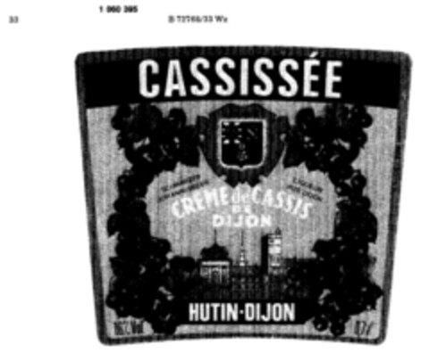 CASSISSEE LIQUEUR CREME de CASSIS de DIJON Logo (DPMA, 20.07.1983)