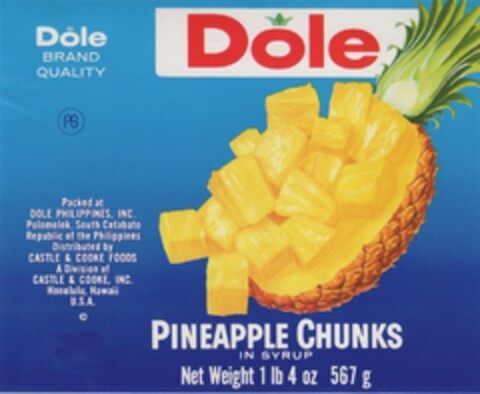 Dole PINEAPPLE CHUNKS Logo (DPMA, 03/08/1979)