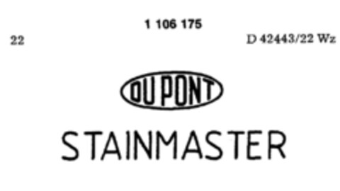 DU PONT STAINMASTER Logo (DPMA, 13.08.1986)