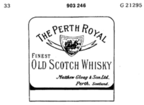 THE PERTH ROYAL FINEST OLD SCOTCH WHISKY Logo (DPMA, 24.01.1972)