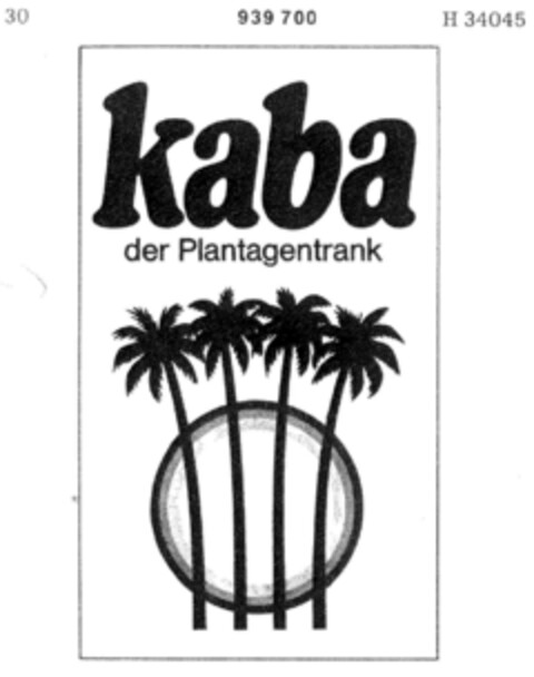 kaba der Plantagentrank Logo (DPMA, 02/19/1970)