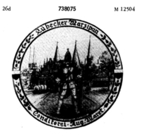 Lübecker Marzipan Conditorei - Aug. Maret Logo (DPMA, 21.06.1957)