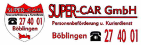 SUPER-CAR GmbH Personenbeförderung und Kurierdienst Logo (DPMA, 11/15/1994)