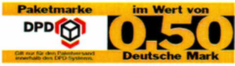 DPD Paketmarke Im Wert von 0,50 Deutsche Mark Logo (DPMA, 31.07.1996)