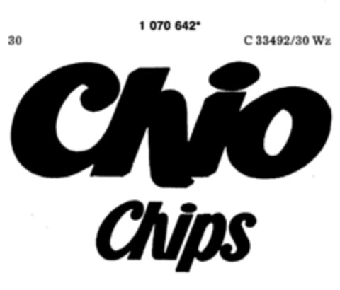 chio chips Logo (DPMA, 22.09.1984)