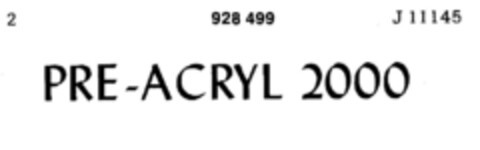PRE-ACRYL 2000 Logo (DPMA, 31.10.1973)