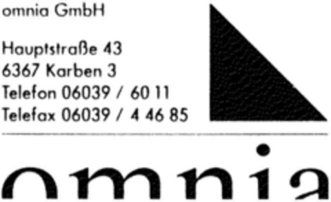 omnia GmbH Logo (DPMA, 25.08.1992)